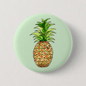 waterverf ananastekening ronde button 5,7 cm (Voorkant)