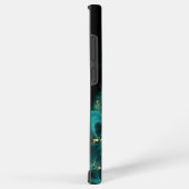 Waterverf Anastasia Zwart en Groen Samsung Galaxy Hoesje (Rechterkant)