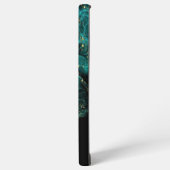 Waterverf Anastasia Zwart en Groen Samsung Galaxy Hoesje (Linkerkant)