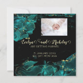 Waterverf Anastasia Zwart en Groen Sla de datum op (Achterkant)