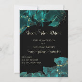 Waterverf Anastasia Zwart en Groen Sla de datum op Save The Date (Voorkant)