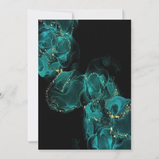 Waterverf Anastasia Zwart en Groen Uitnodiging (Achterkant)