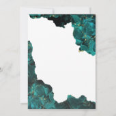 Waterverf Anastasia Zwart & Groen Bruiloft Uitnodi Kaart (Achterkant)