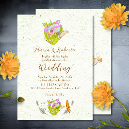 Waterverf Anatomische Harten Mexicaanse bruiloft Kaart