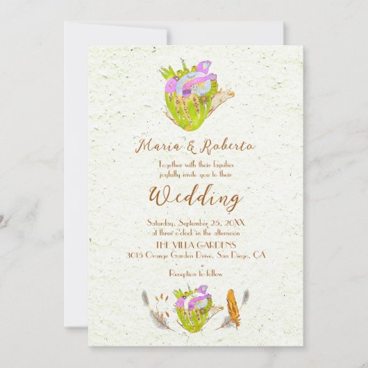 Waterverf Anatomische Harten Mexicaanse bruiloft Kaart (Voorkant)