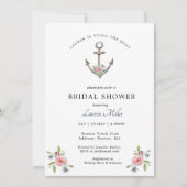 Waterverf Anchor Bridal doucheuitnodiging Aankondiging (Voorkant)