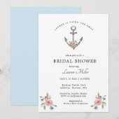Waterverf Anchor Bridal doucheuitnodiging Aankondiging (Voorkant / Achterkant)