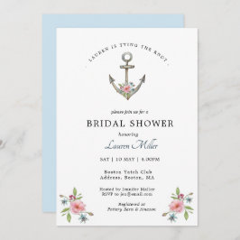 Waterverf Anchor Bridal doucheuitnodiging Aankondiging