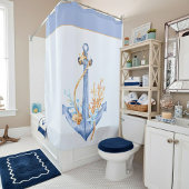 Waterverf Anchor Douchegordijn