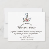 Waterverf Anchor Flowers Rehearsal Dinner Kaart (Voorkant)