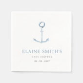 Waterverf Anchor Nautical Blue Beach Baby shower Servet (Voorkant)