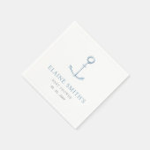 Waterverf Anchor Nautical Blue Beach Baby shower Servet (Hoek)
