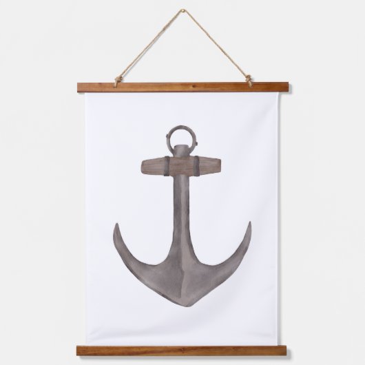 Waterverf Anchor Nautical Decor Hangend Wandkleed (Voorkant)