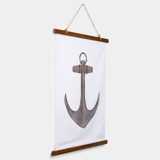 Waterverf Anchor Nautical Decor Hangend Wandkleed (Gebogen)