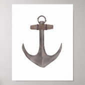 Waterverf Anchor Nautical Decor Poster (Voorkant)