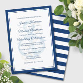 Waterverf Anchor Nautical Navy Classic Wedding Kaart