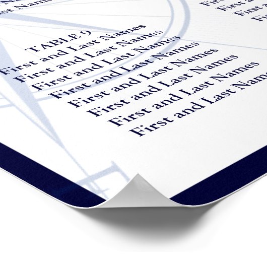 WATERVERF ANCHOR NAVY NAUTICAL SITTING CHART POSTER (Hoek)