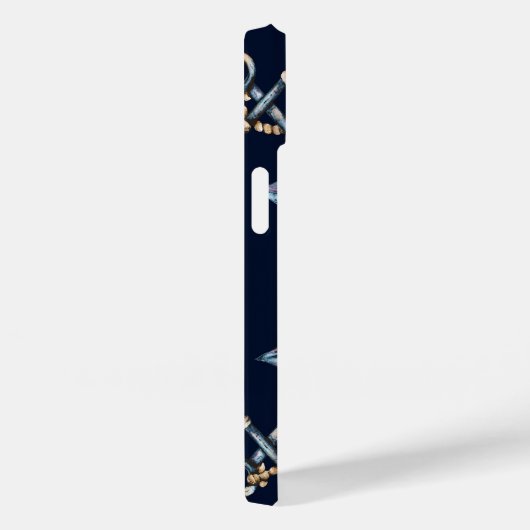 Waterverf Anchors Navy Blue Case-Mate iPhone Case (Achterkant / Rechts)