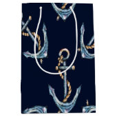 Waterverf Anchors Navy Blue Medium Cadeauzakje (Voorkant)