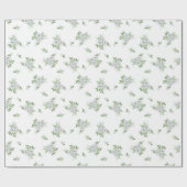 Waterverf-anemon- en -spar-patroon cadeaupapier (Vlak)