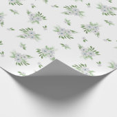 Waterverf-anemon- en -spar-patroon cadeaupapier (Hoek)