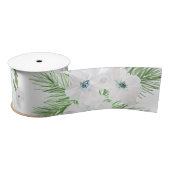 Waterverf-anemon- en -spar-patroon satijnen lint (Spoel)