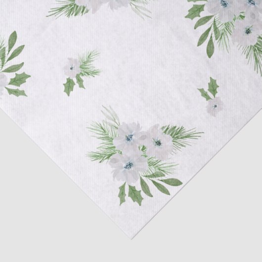 Waterverf-anemon- en spar-patroonweefsel tissuepapier (Detail)