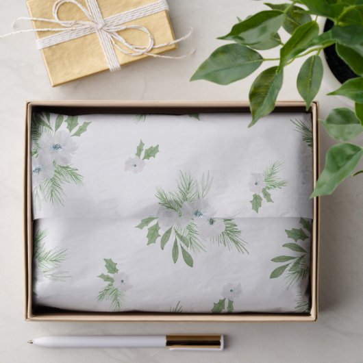 Waterverf-anemon- en spar-patroonweefsel tissuepapier (Geschenk)