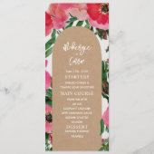 Waterverf Anemone Arch Cardstock Weddenschap Menu (Voorkant)