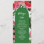 Waterverf Anemone Arch Green Wedding Menu (Voorkant)