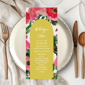 Waterverf Anemone Arch Yellow Wedding Menu
