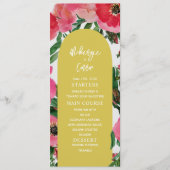 Waterverf Anemone Arch Yellow Wedding Menu (Voorkant)