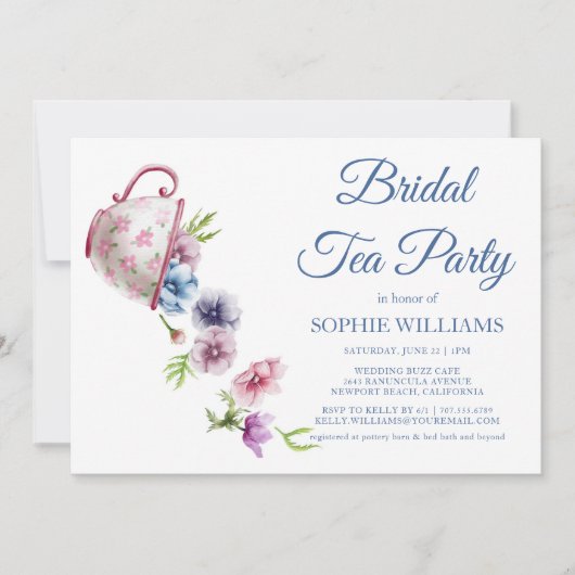 Waterverf Anemone Bloem Bruiloft Bruids Thee Party Kaart (Voorkant)