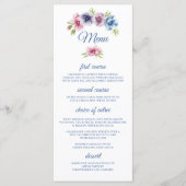 Waterverf Anemone Bloem Bruiloft Menu Kaart (Voorkant)