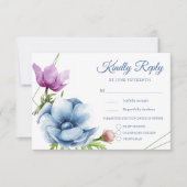 Waterverf Anemone Bloem Bruiloft RSVP Kaarten (Voorkant)