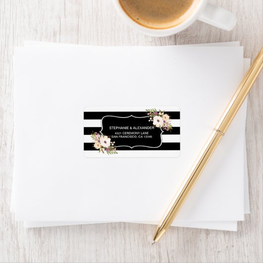 Waterverf Anemone Blooms Adres Labs Etiket (Insitu)