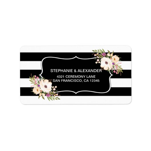 Waterverf Anemone Blooms Adres Labs Etiket (Voorkant)