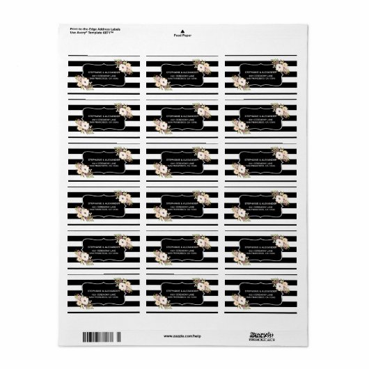 Waterverf Anemone Blooms Adres Labs Etiket (Full Sheet)