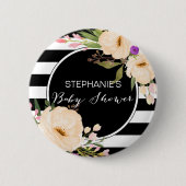Waterverf Anemone Blooms Baby shower Button (Voorkant)