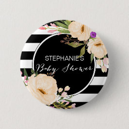 Waterverf Anemone Blooms Baby shower Button