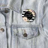 Waterverf Anemone Blooms Baby shower Button (In situ)