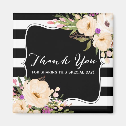 Waterverf Anemone Blooms Bedankt Magnet (Voorkant)
