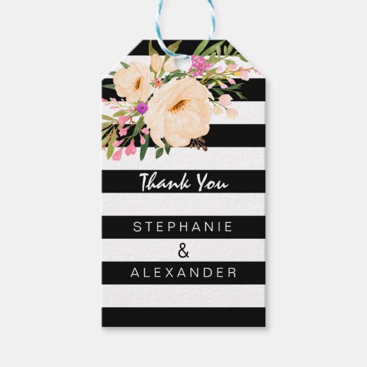 Waterverf Anemone Blooms Gift Label Cadeaulabel (Voorkant)