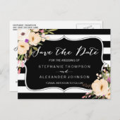 Waterverf Anemone Blooms Save the Date Briefkaart (Voorkant / Achterkant)