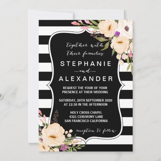 Waterverf Anemone Blooms Weddenschap Kaart (Voorkant)