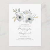 Waterverf Anemone Botanical Save the Date Aankondigingskaart (Voorkant)