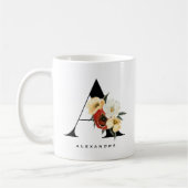 Waterverf Anemone Botanicals Letter A Monogram Koffiemok (Links)