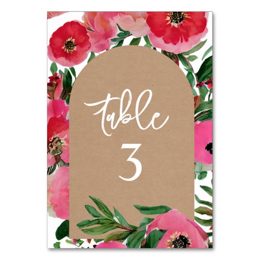 Waterverf Anemone Cardstock Arch Wedding Kaart (Voorkant)