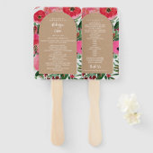 Waterverf Anemone Cardstock Arch Wedding Program Handwaaier (Voorkant en achterkant)