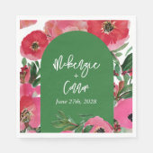 Waterverf Anemone Cardstock Green Arch Wedding Servet (Voorkant)